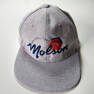 2004 MOLSON Canadian Cap Gray Grey Canvas Snapback Beer Hat Brewery Lager Canada